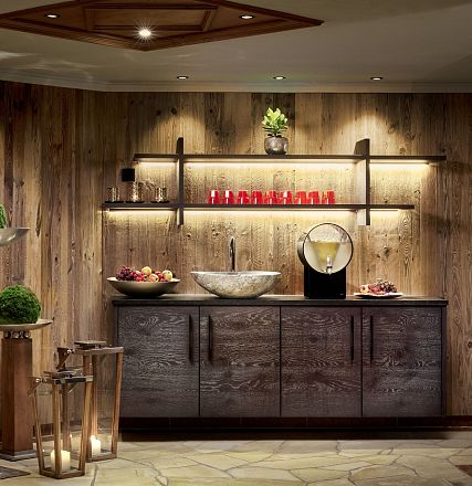 Moderne Berghütte Innenraum