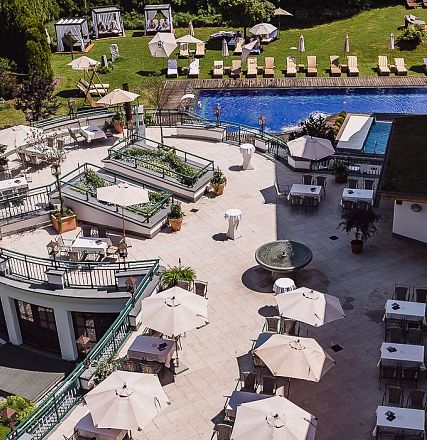 Luftaufnahme der Terrasse